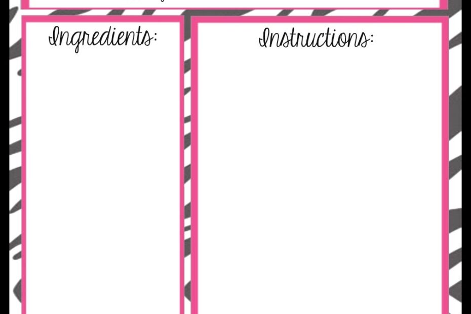 Free Full Page Recipe Template