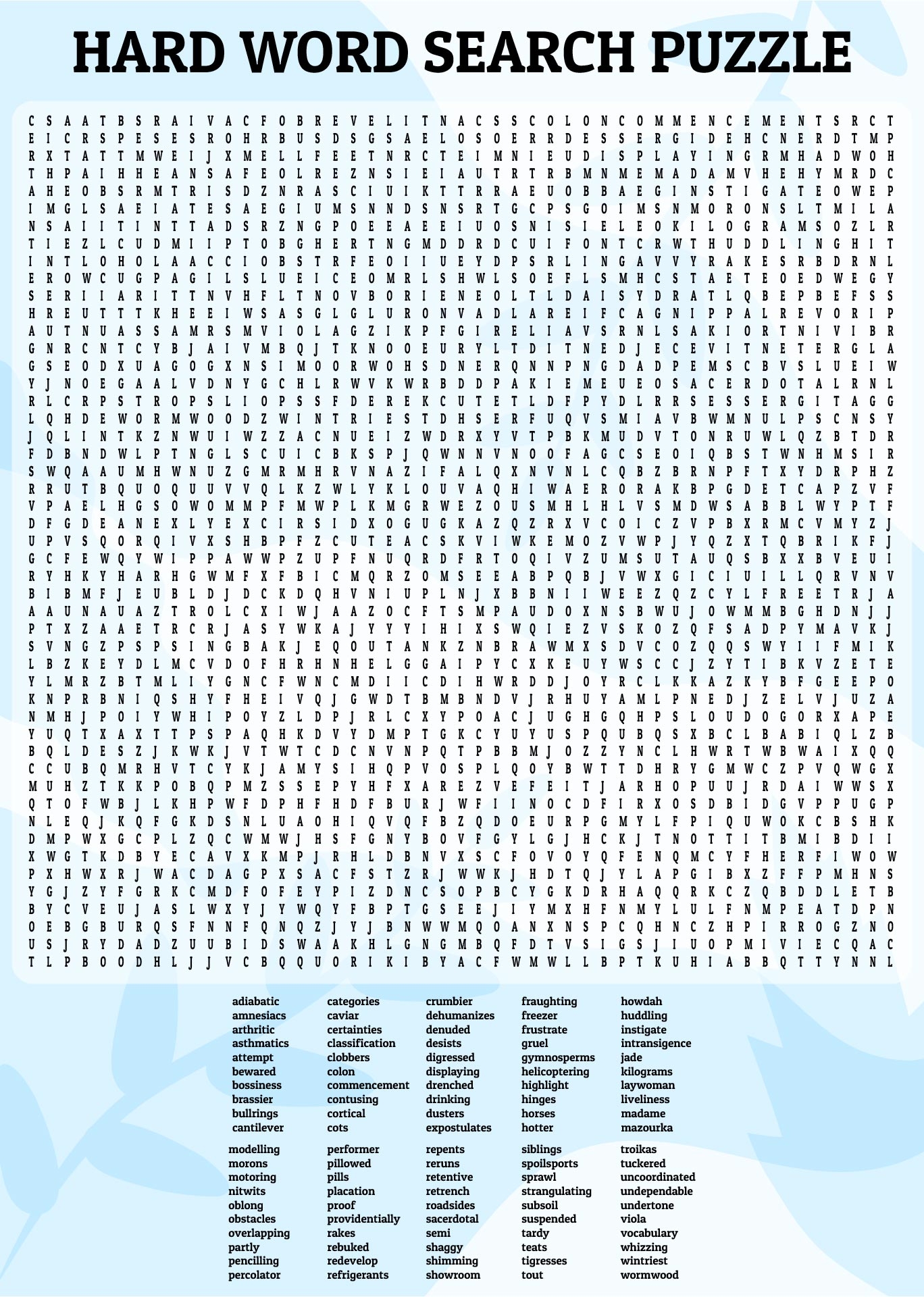 Free Hard Printable Word Searches Printable Word Searches Free Hard Printable Word Searches Printable Word Searches