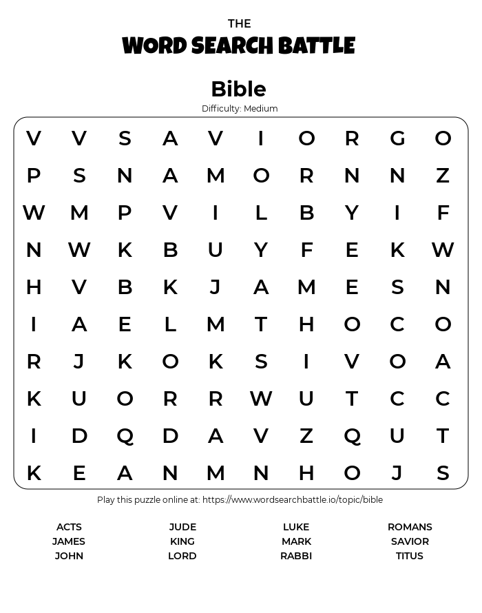 Free Printable Bible Word Searches Bible Word Searches Bible Words My 