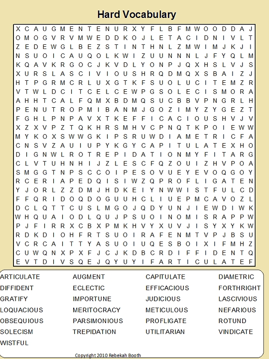 Free Printable Challenging Word Search