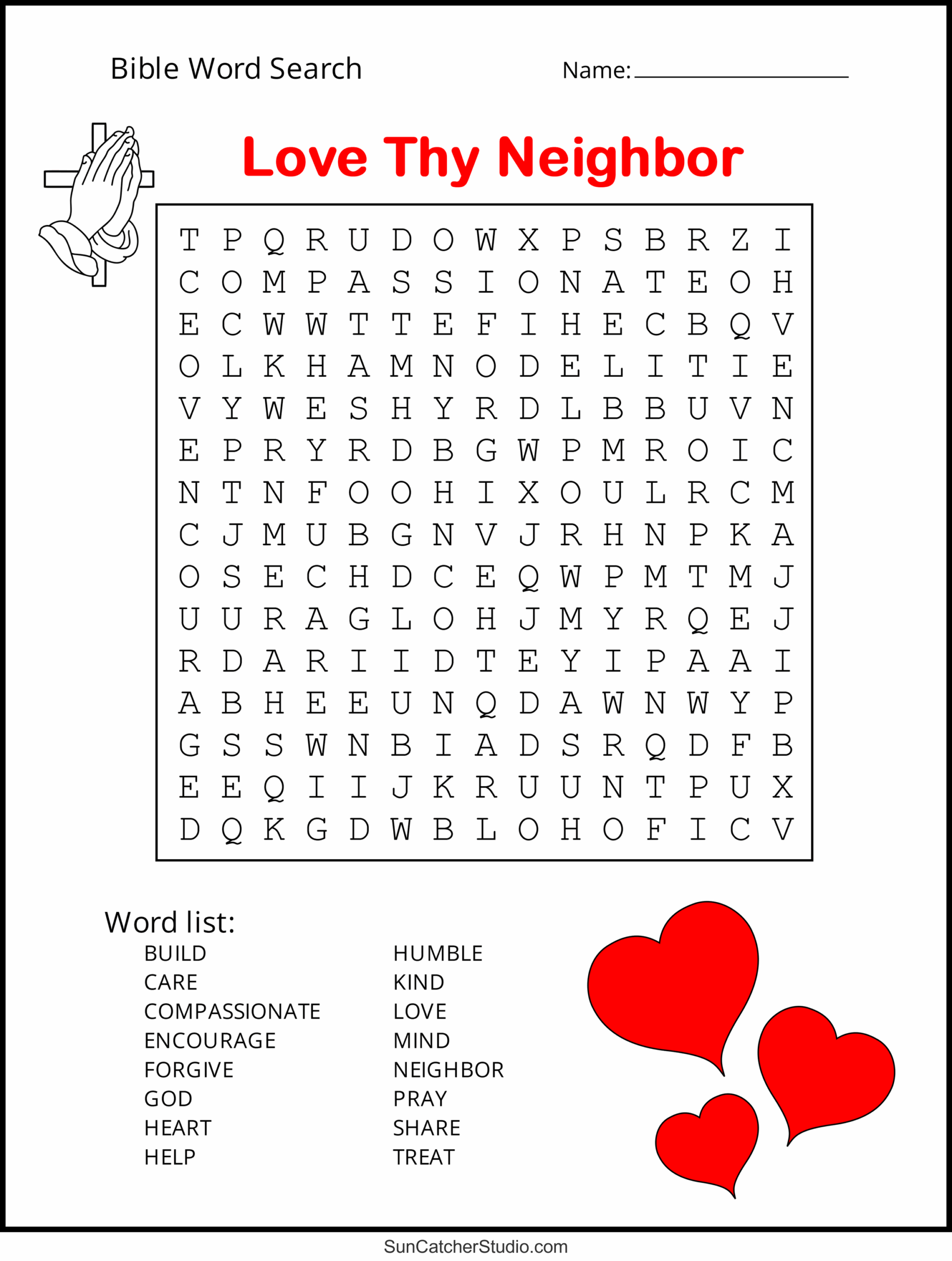 Free Printable Christian Valentine Word Search Word Search Maker