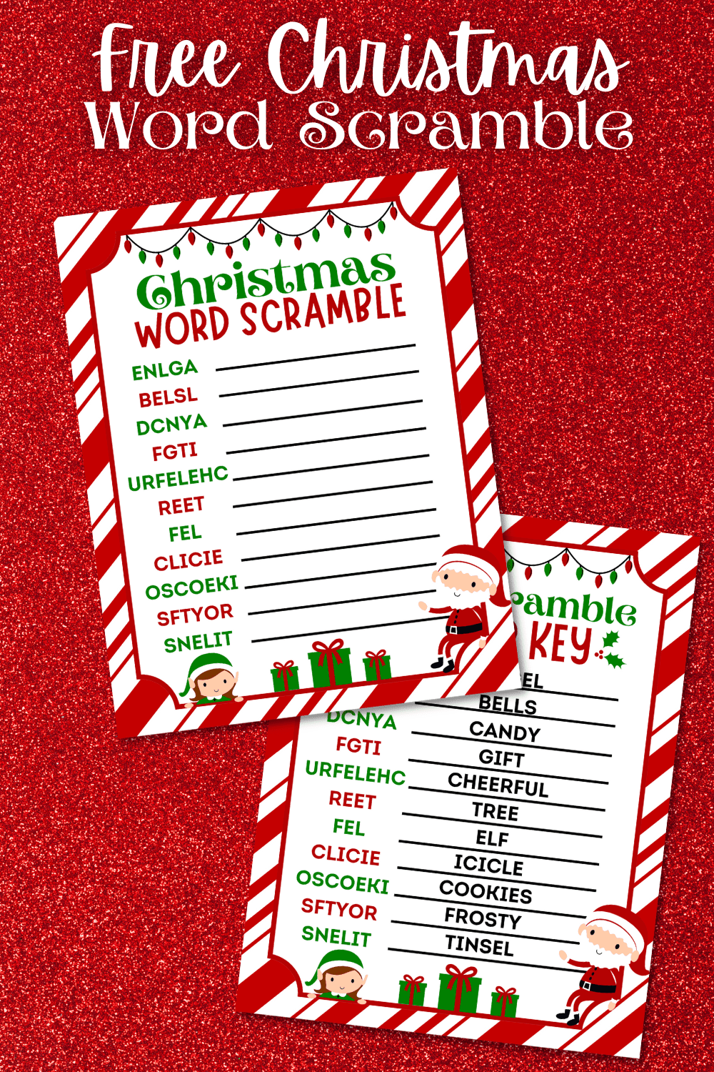 Free Printable Christmas Word Scramble For Kids Prudent Penny Pincher
