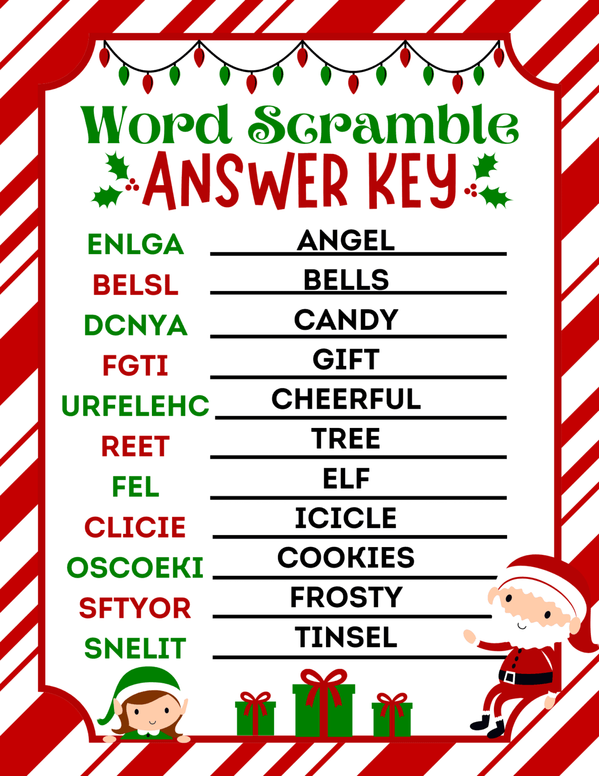 Free Printable Christmas Word Scramble For Kids Prudent Penny Pincher