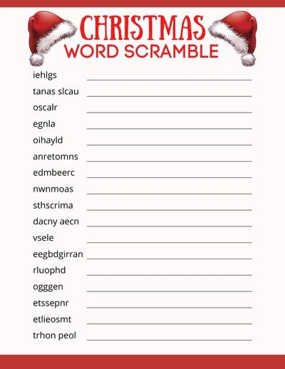 Free Printable Christmas Word Scramble Puzzles For Kids Worksheets  Free Printable Christmas Word Scramble Puzzles For Kids Worksheets