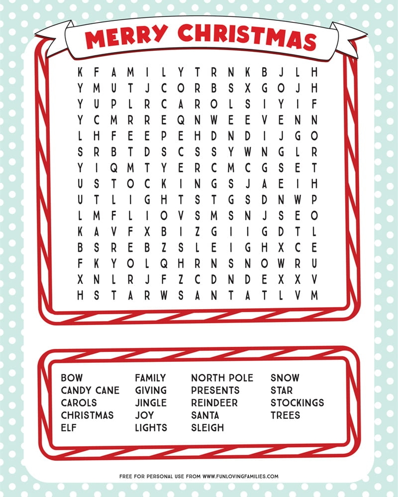 Free Printable Christmas Word Search Word Search Prin Vrogue co