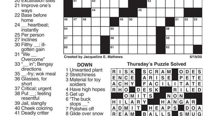 Free Printable Commuter Crossword Puzzles Download Free Printable 