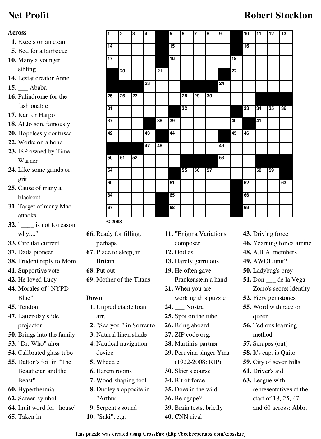 Free Printable Crossword Puzzle Maker Templates Printable