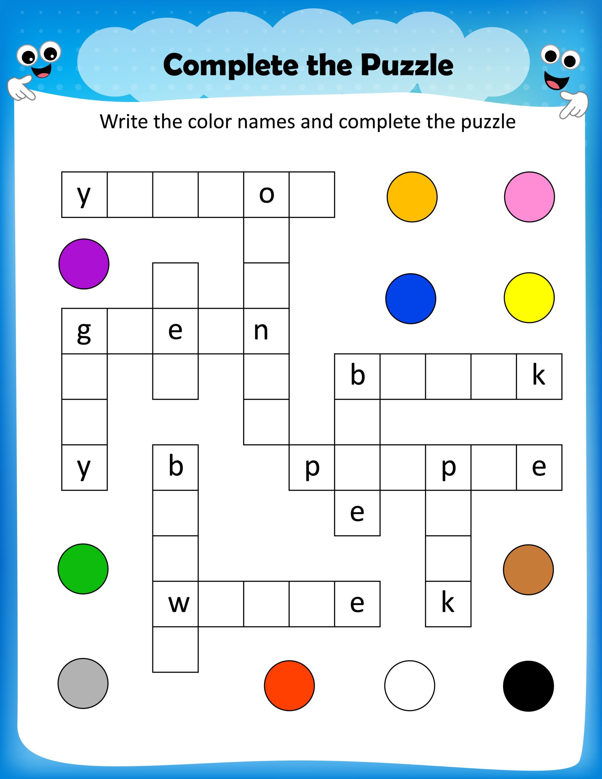 Free Printable Crossword Puzzles For Kids