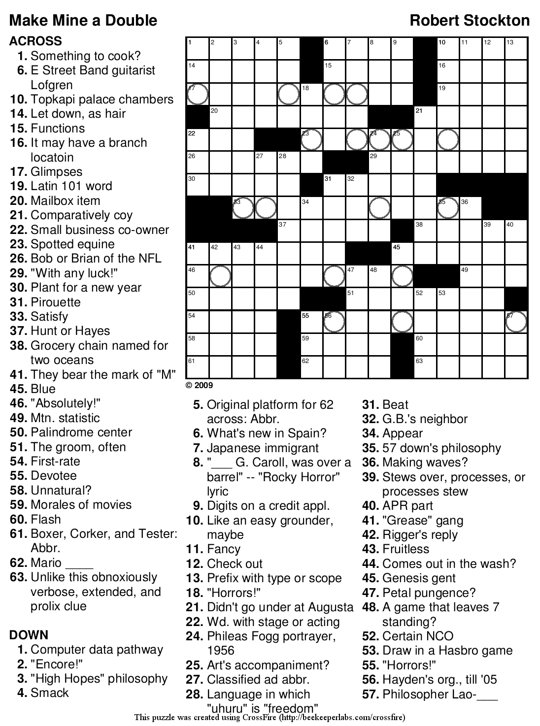 Free Printable Crosswords Hacseek