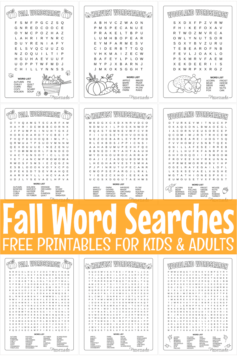 Free Printable Fall Word Search Puzzles For Kids Merk Reviews