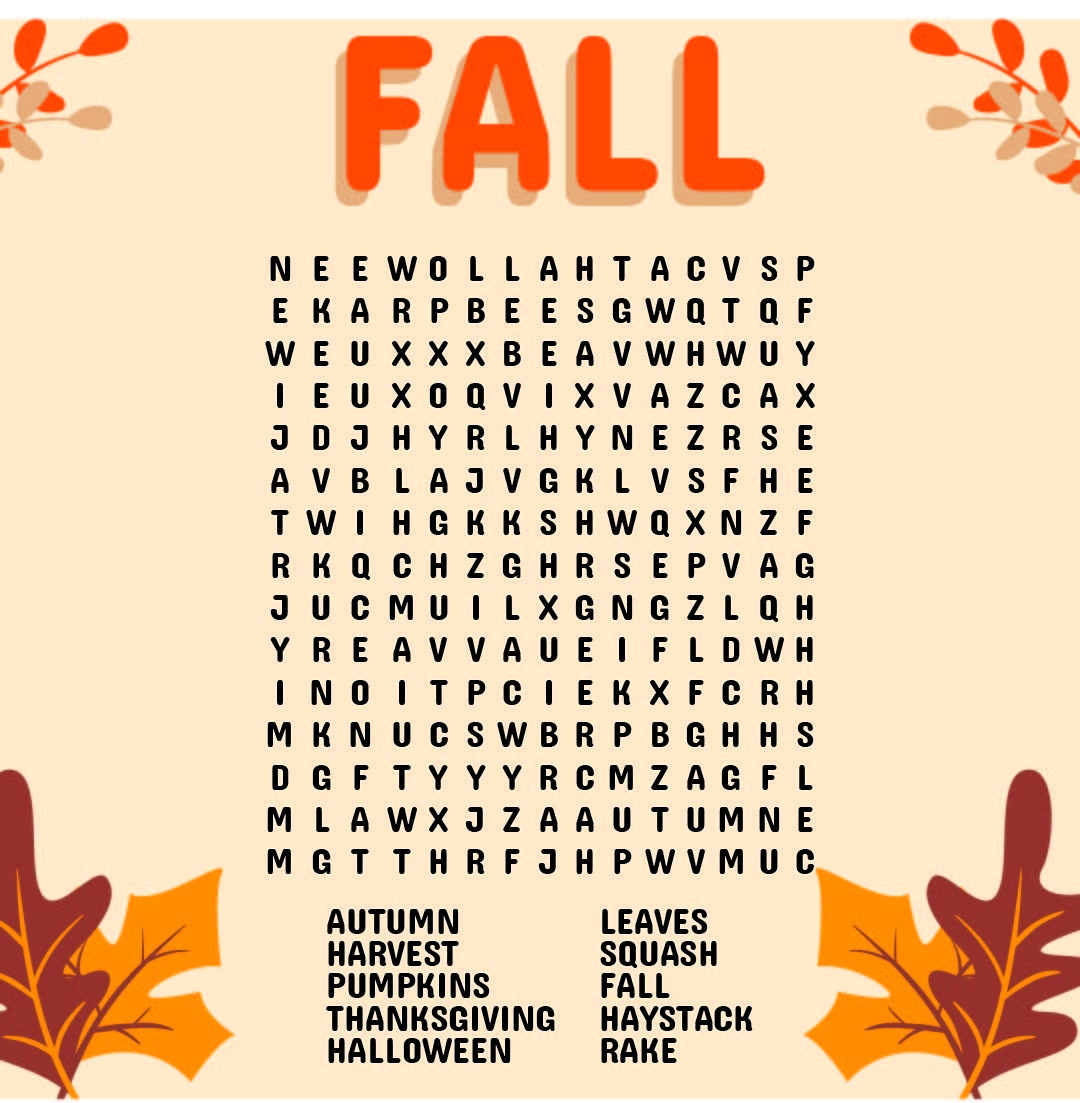 Free Printable Fall Word Searches For Kids Word Search Maker Free Printable Fall Word Searches For Kids Word Search Maker