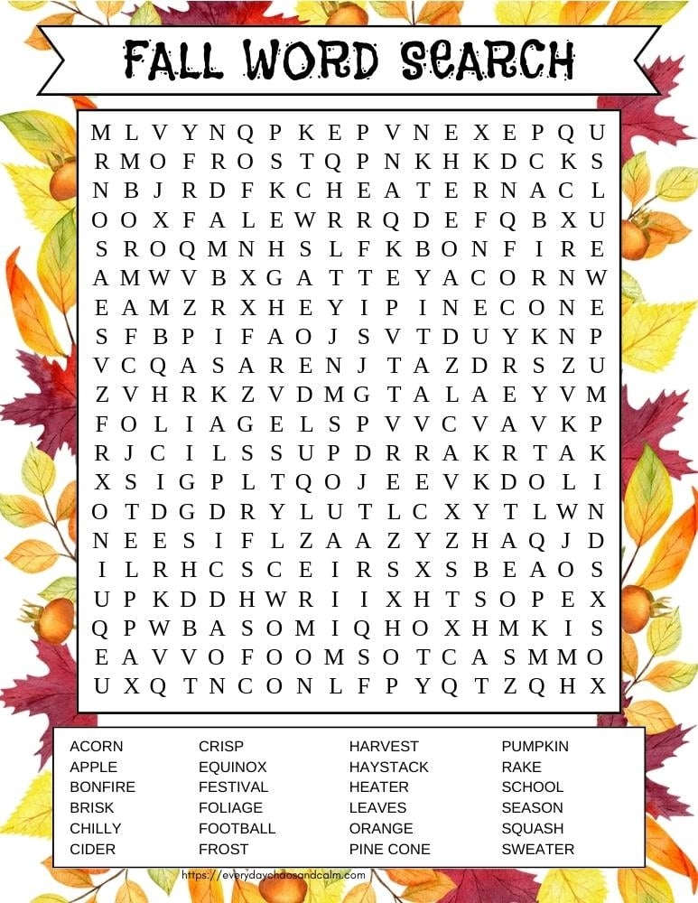 Free Printable Fall Word Searches Hard Word Search Maker Free Printable Fall Word Searches Hard Word Search Maker