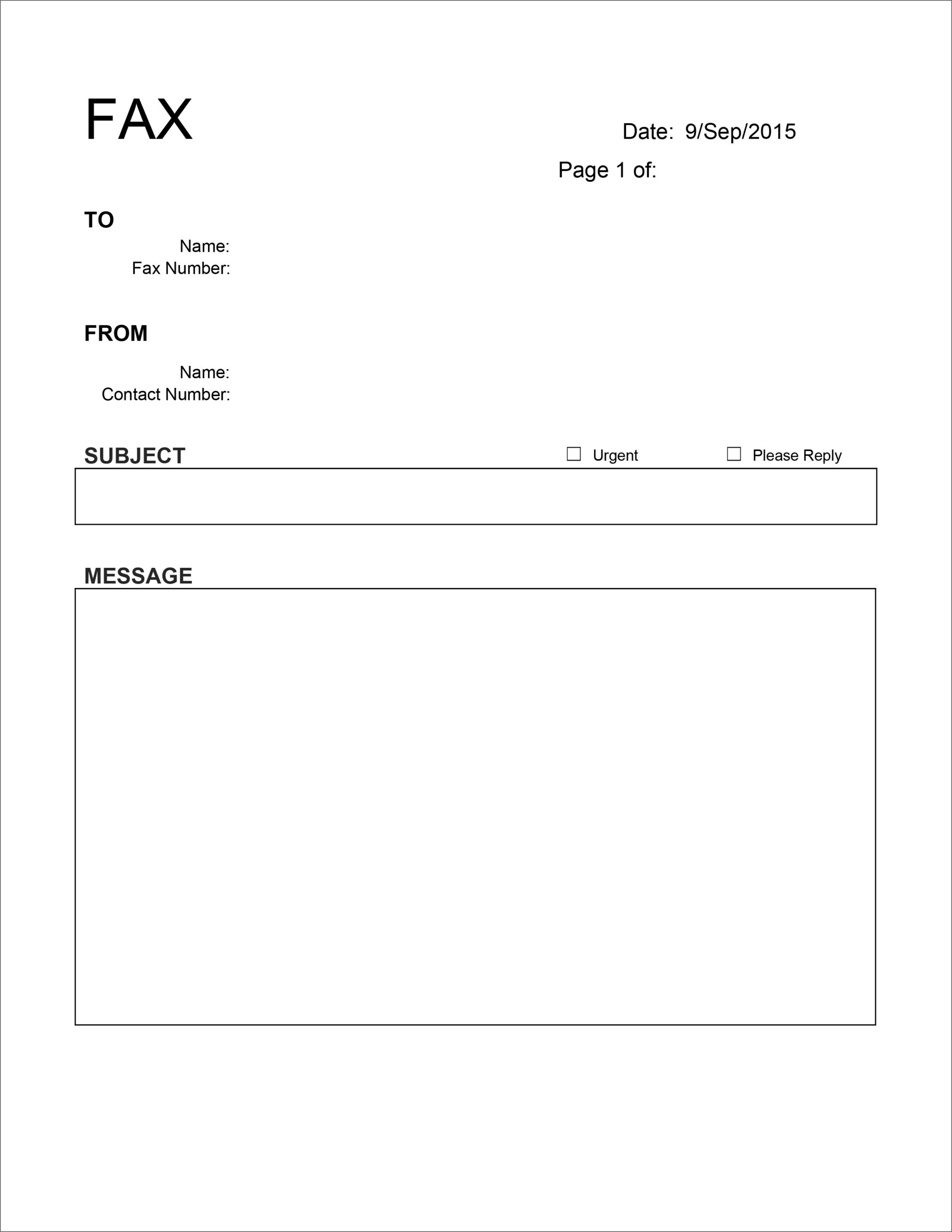 Free Printable Fax Cover Sheet Word