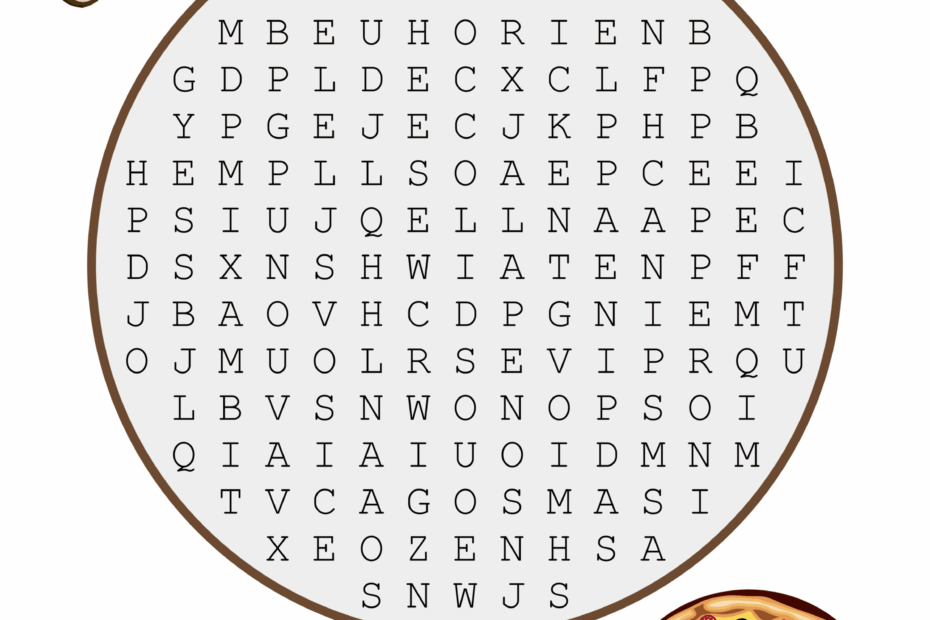 Free Printable Food Word Search Puzzles Jethro Jeff