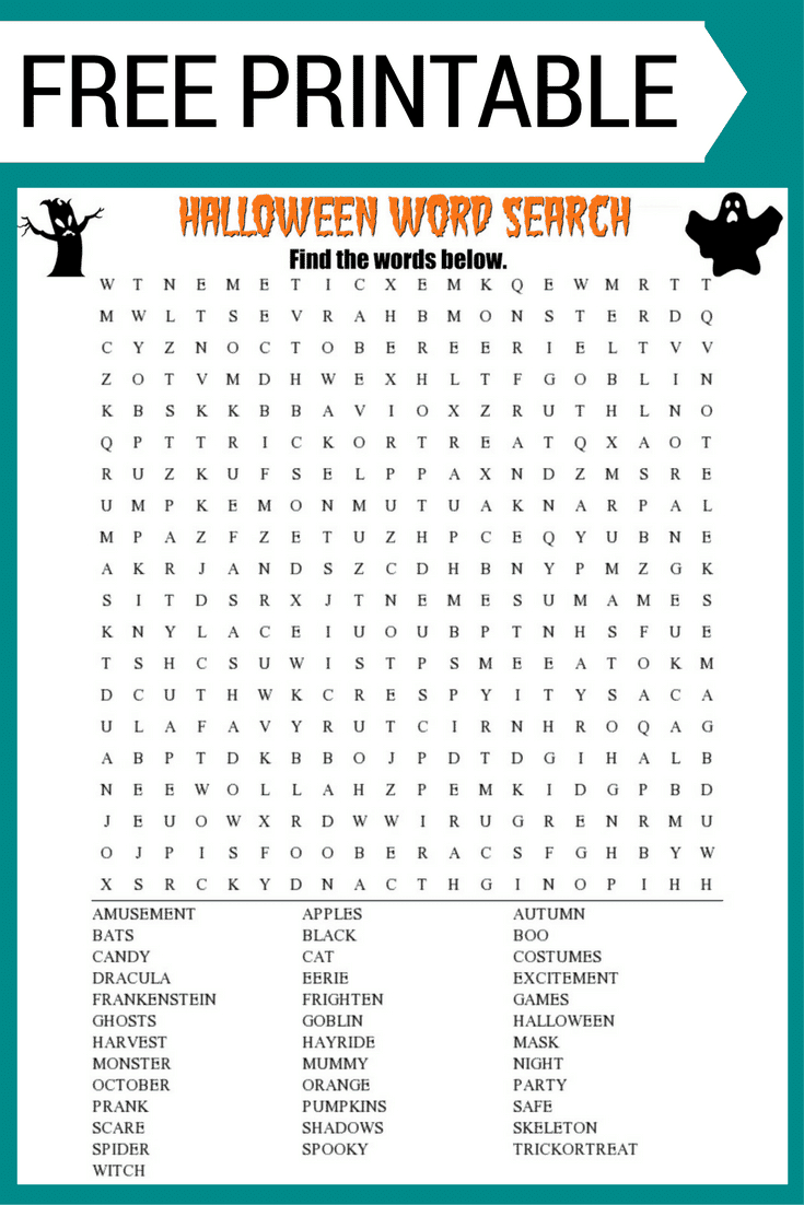 Free Printable Halloween Word Search Olivia School Activities Free  Free Printable Halloween Word Search Olivia School Activities Free