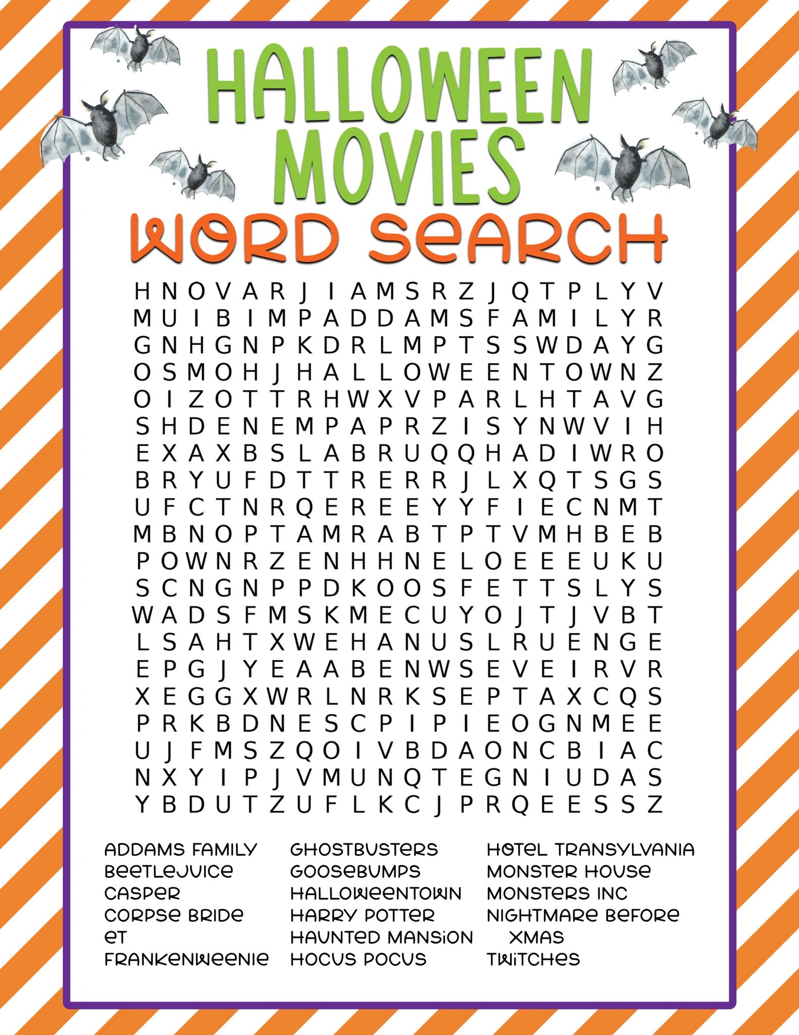 Free Printable Halloween Word Search Pineapple Paper Co 
