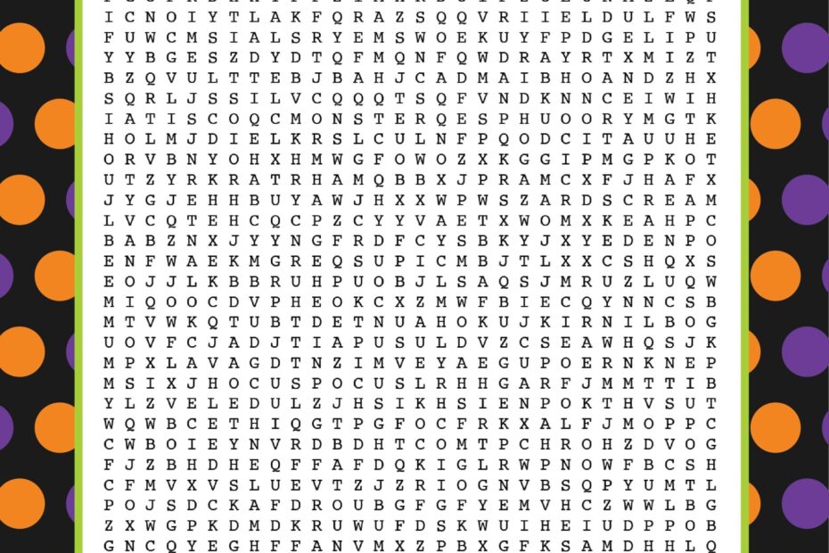 Free Printable Halloween Word Searches Word Search Maker