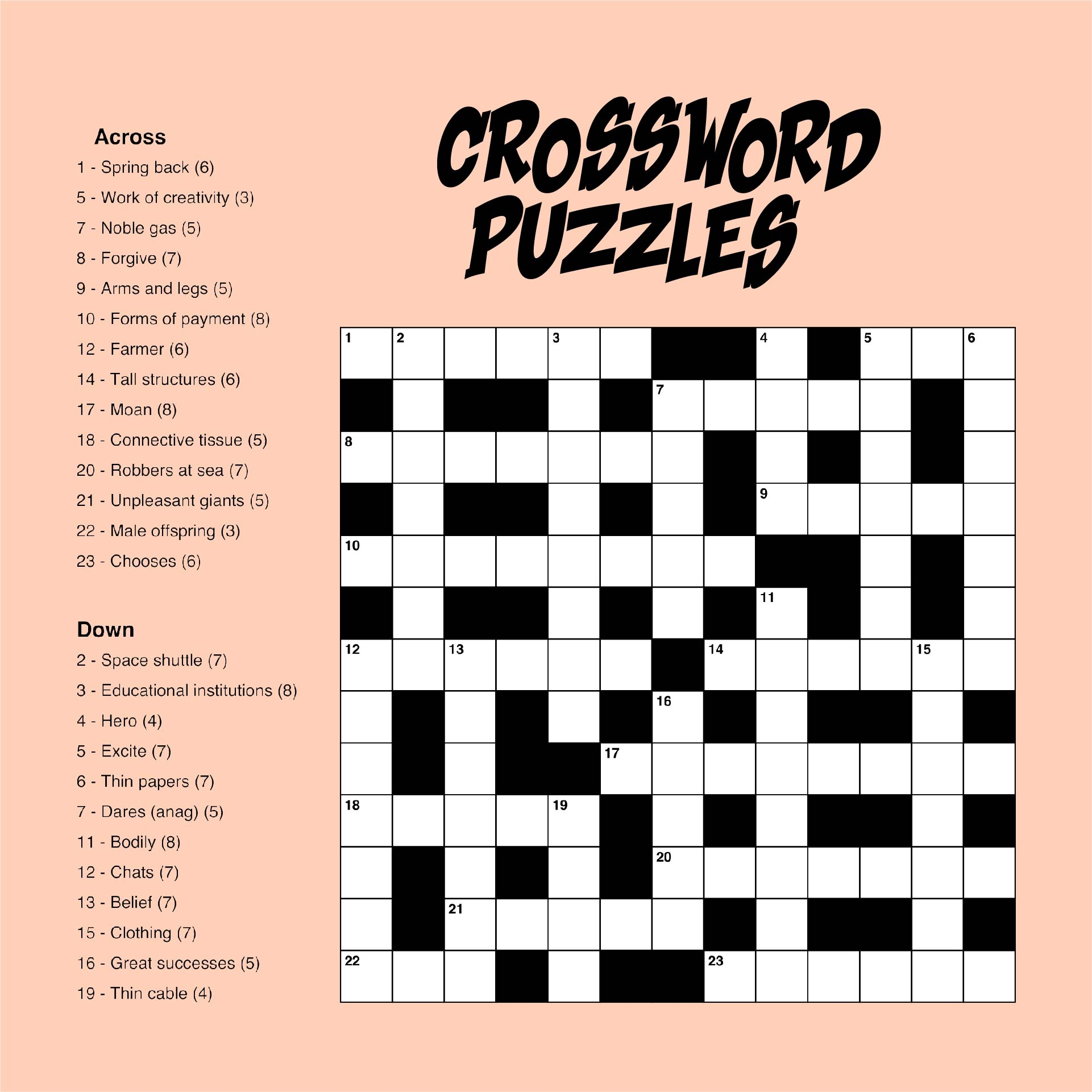 Free Printable Hard Crossword Puzzles
