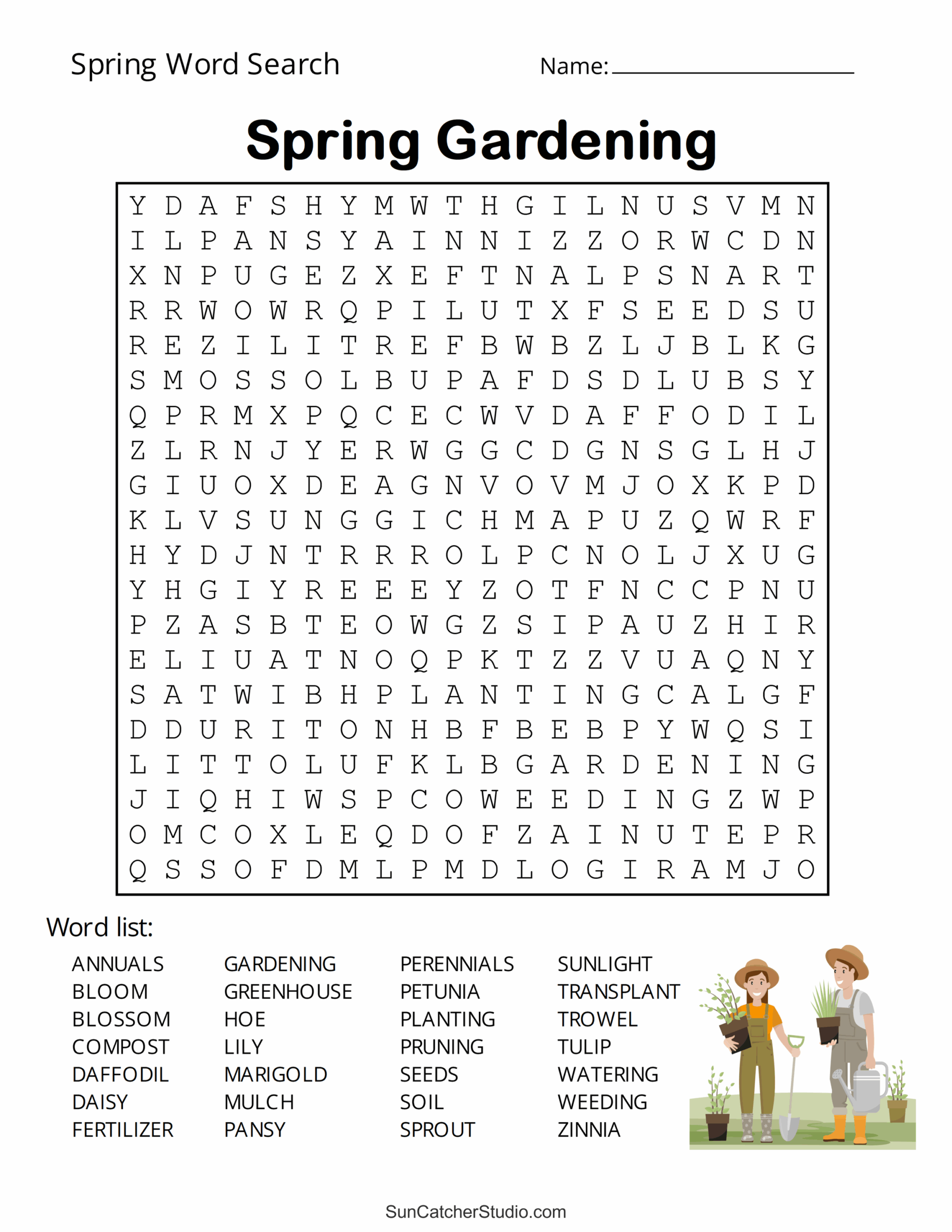 Free Printable Hard Spring Word Search Word Search Maker