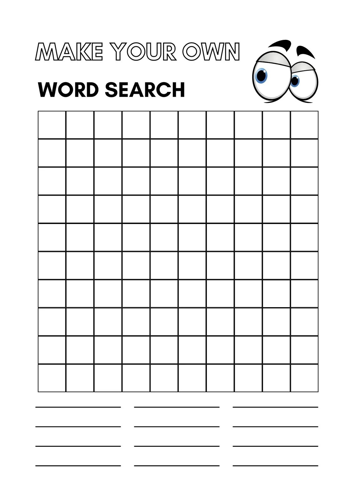 Free Printable Make Your Own Word Search