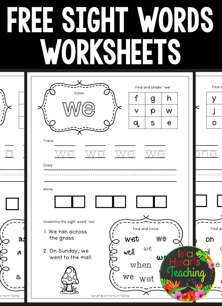 Free Printable Sight Word Activity Worksheets