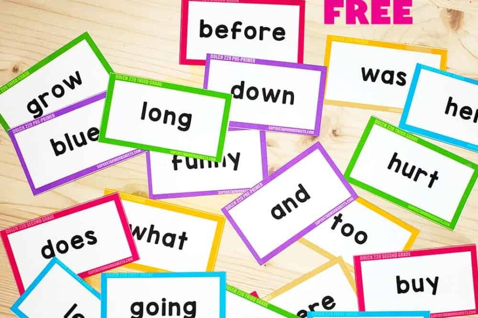 Free Printable Sight Words Flash Cards Sight Word 56 OFF