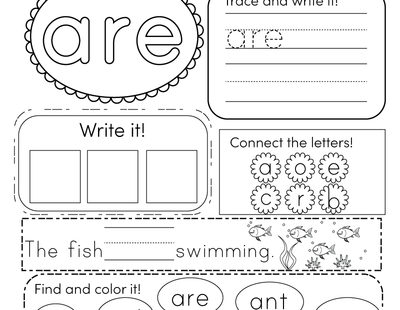 Free Printable Sight Words Kindergarten Mazok
