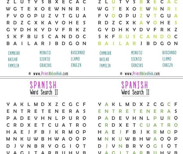 Free Printable Spanish Word Search Puzzle With Answer Key PDF Included