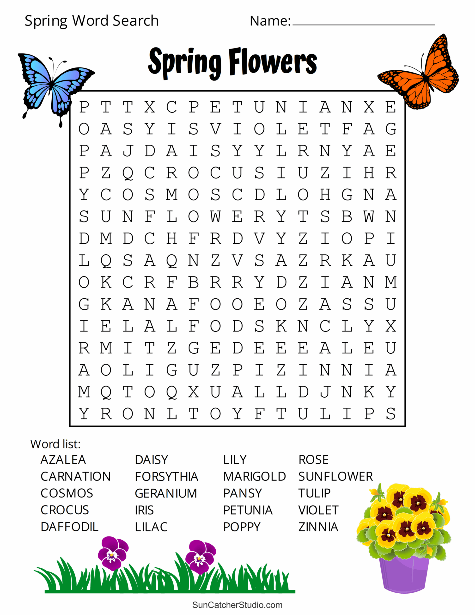 Free Printable Spring Word Search Puzzles Free Printables Monograms 