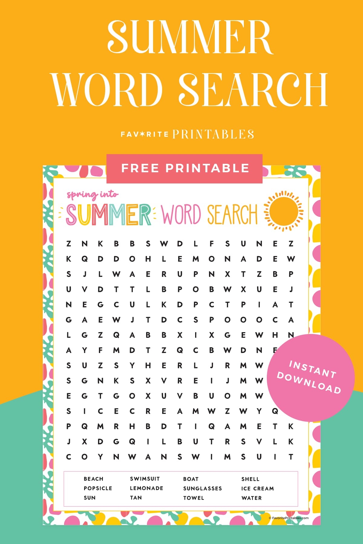 Free Printable Summer Word Search Favorite Printables Free Printable Summer Word Search Favorite Printables