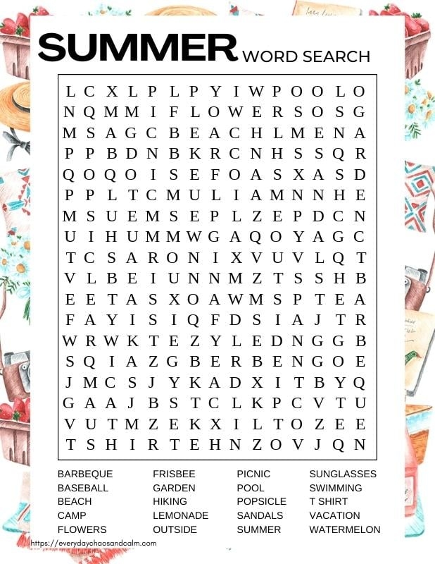 Free Printable Summer Word Searches 58 OFF Free Printable Summer Word Searches 58 OFF