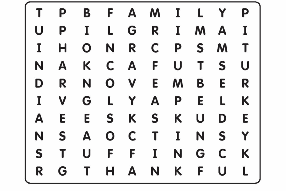 Free Printable Thanksgiving Word Puzzles