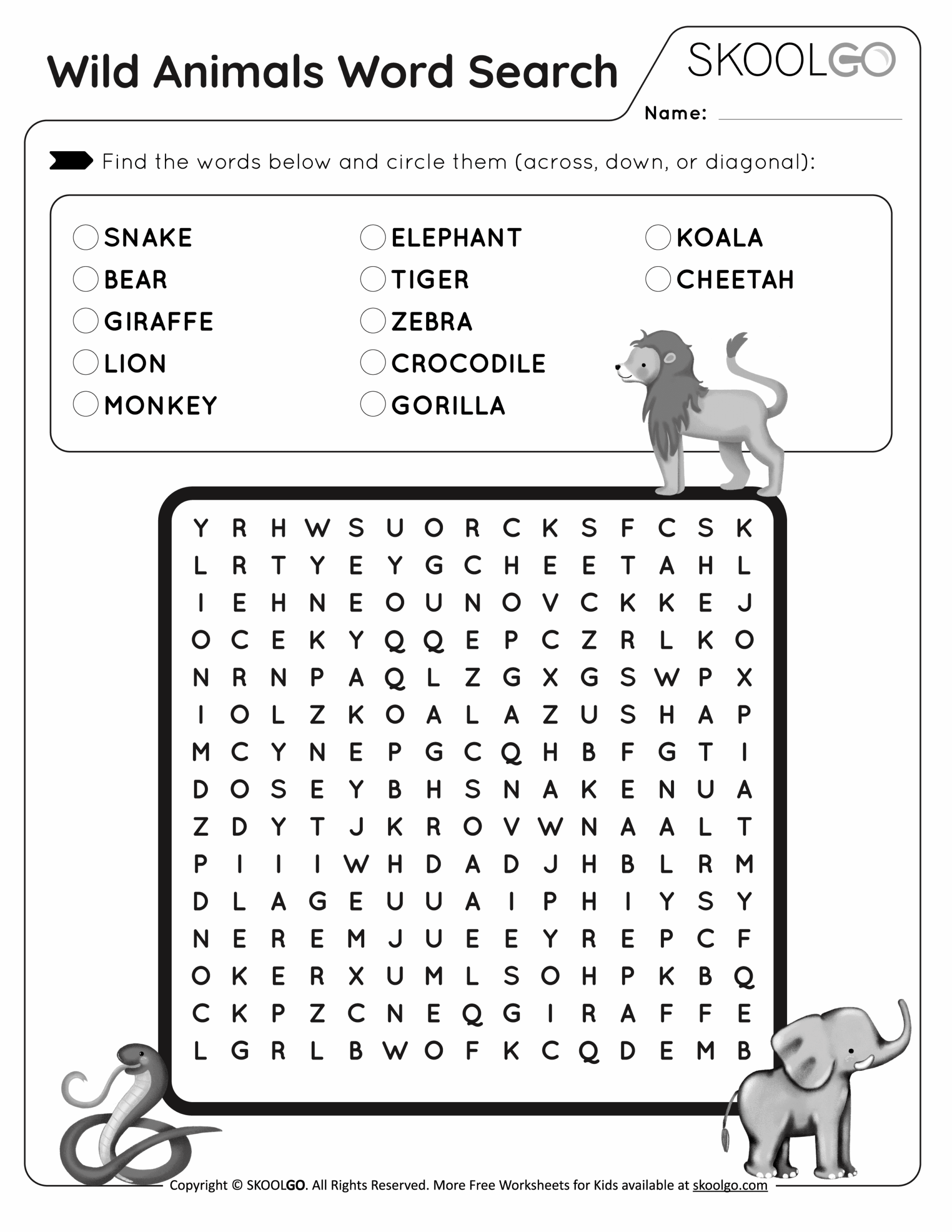 Free Printable Word Search Animals Word Search Maker Free Printable Word Search Animals Word Search Maker