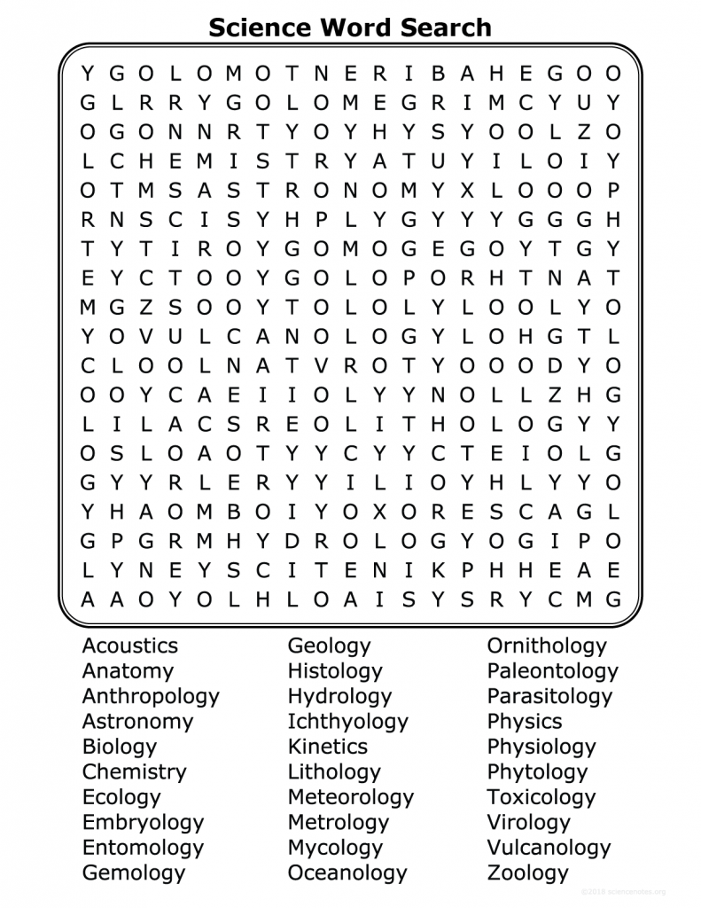 Free Science Word Search Printable Word Search Maker