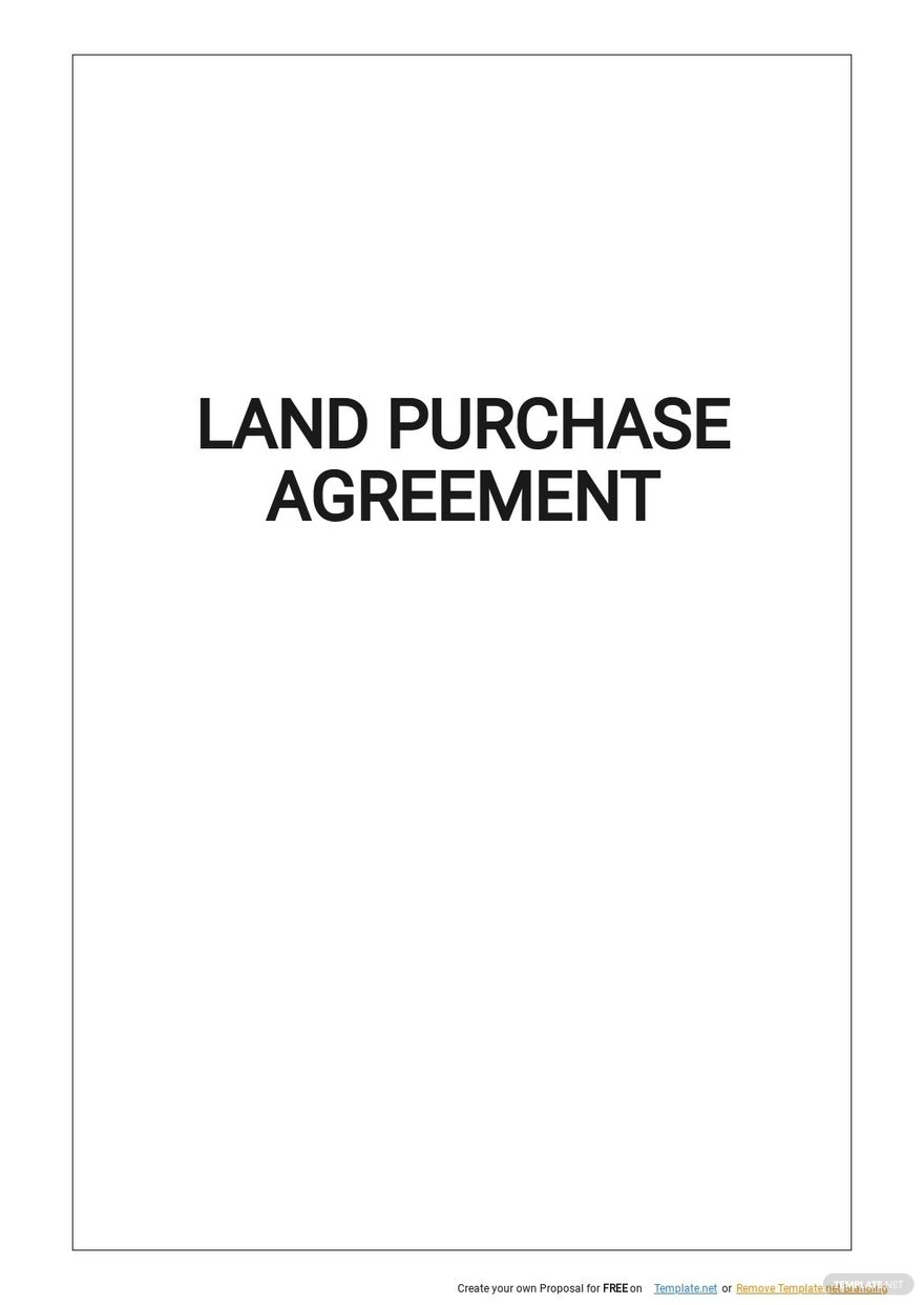 Free Simple Land Purchase Agreement Template Google Docs Word Apple 