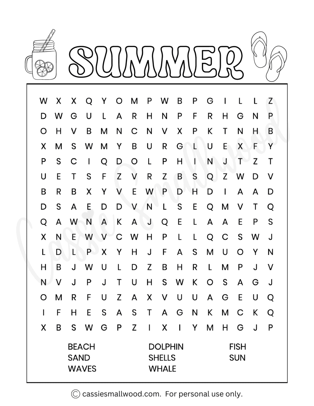 Free Summer Word Search Printable Pdf Word Search Maker