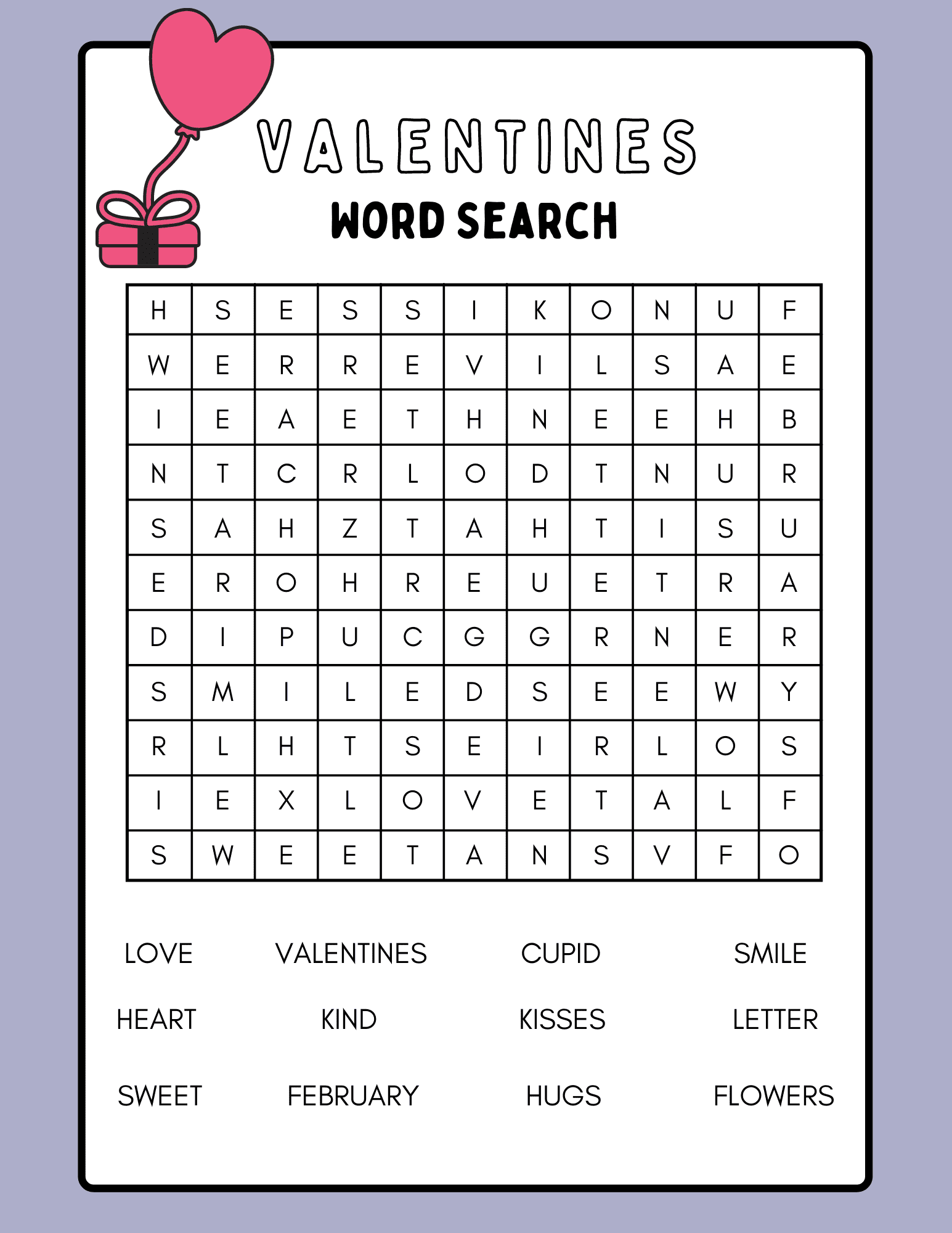 Free Valentine Word Search Printable Word Search Maker