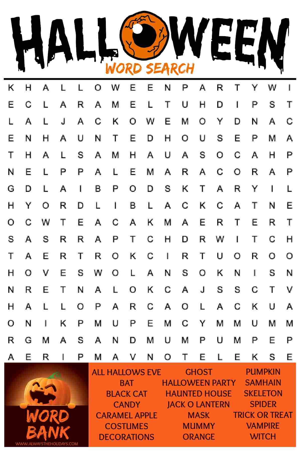 French Halloween Word Search Printable Word Search Maker