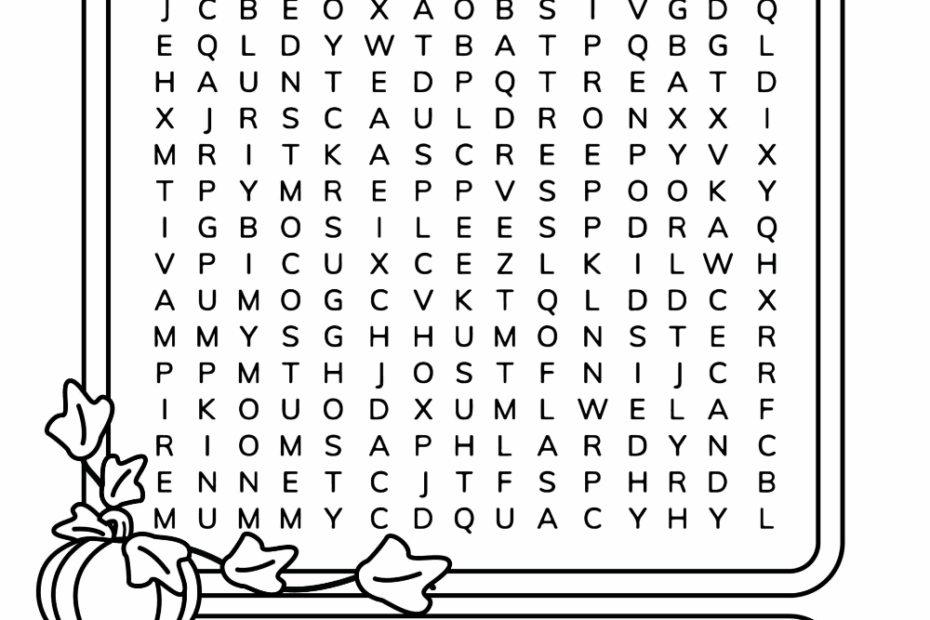 Halloween Word Search Printables Cute Coloring Pages For Kids