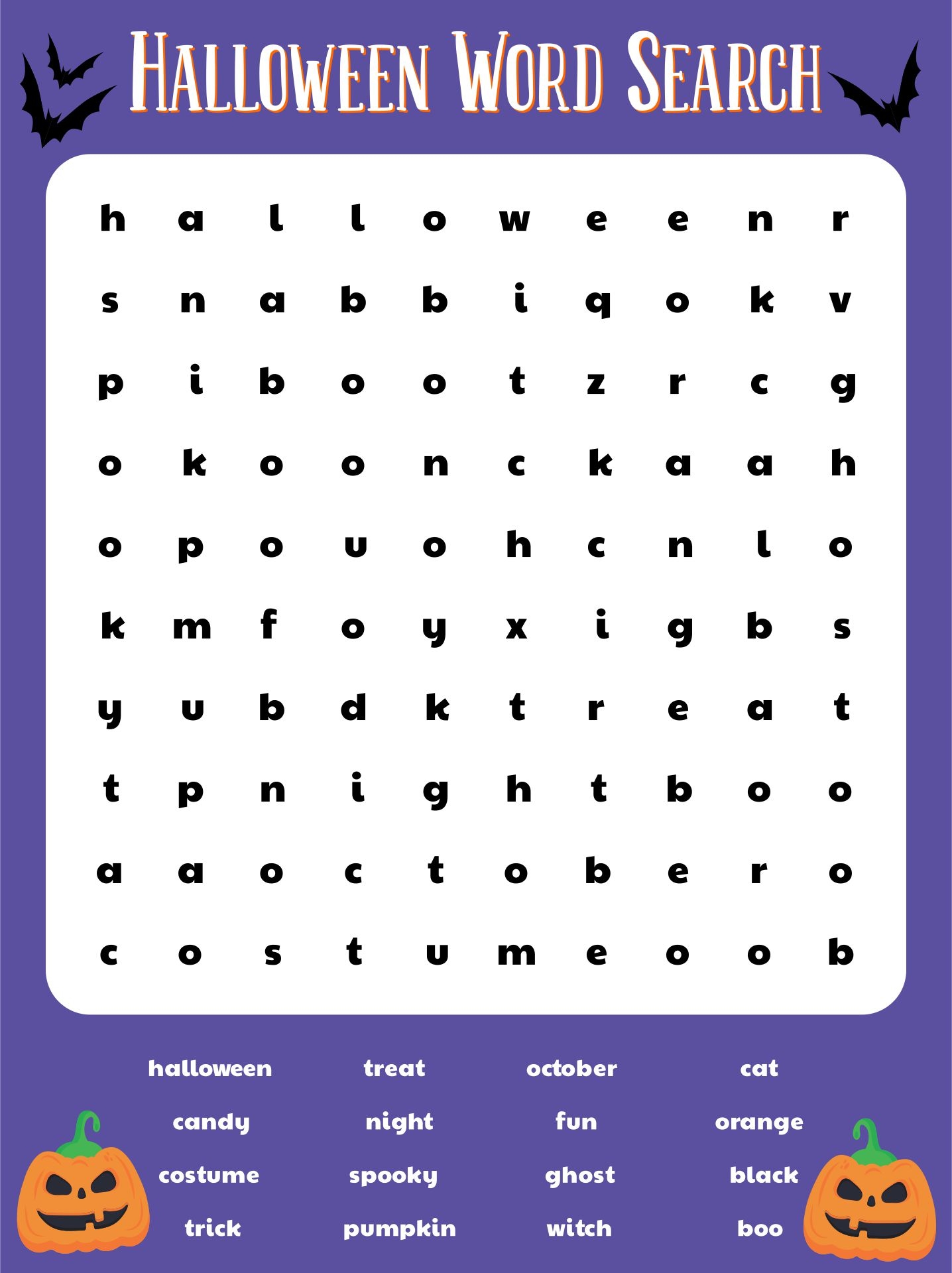 Halloween Word Search Puzzles 15 Free PDF Printables Printablee