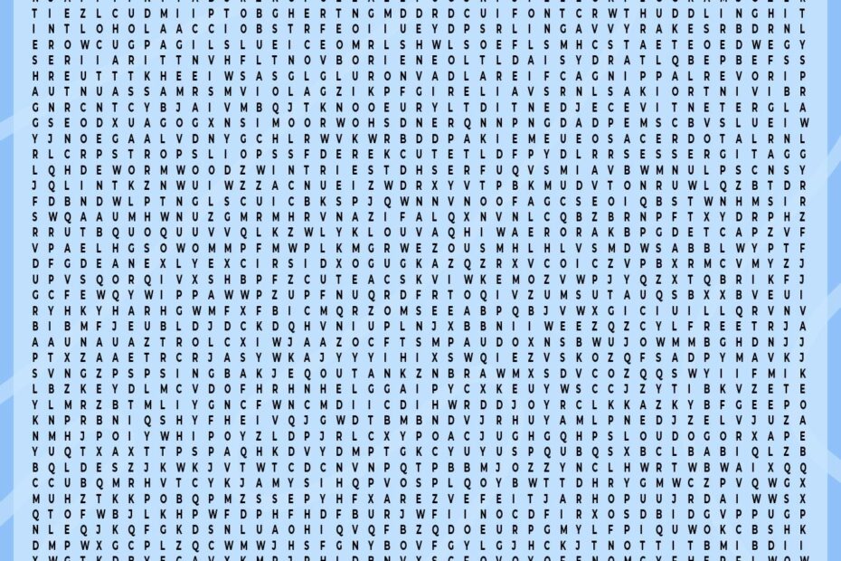 Hard Printable Word Search Puzzles