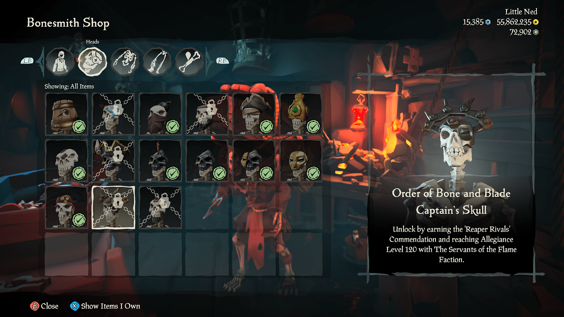 How To Get The Order Of Bone And Blade Skeleton Curse Cosmetics In Sea 