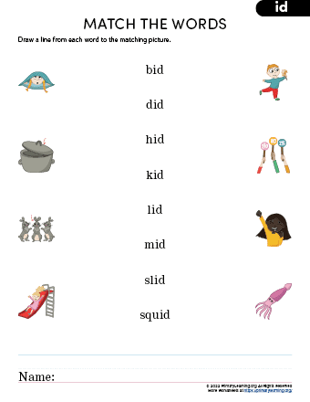 ID Word Family Worksheet PrimaryLearning Org