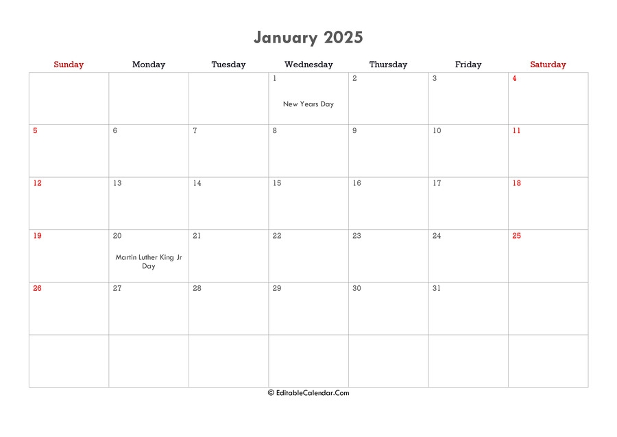 January 2025 Calendar Printable Word Editable Word Lydia Hope January 2025 Calendar Printable Word Editable Word Lydia Hope
