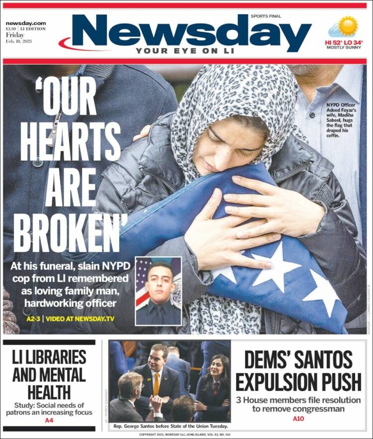 Journal Newsday tats Unis Les Unes Des Journaux De tats Unis 