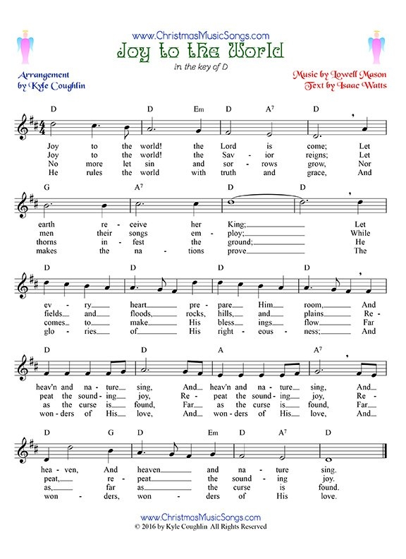 Joy To The World Lyrics Printable
