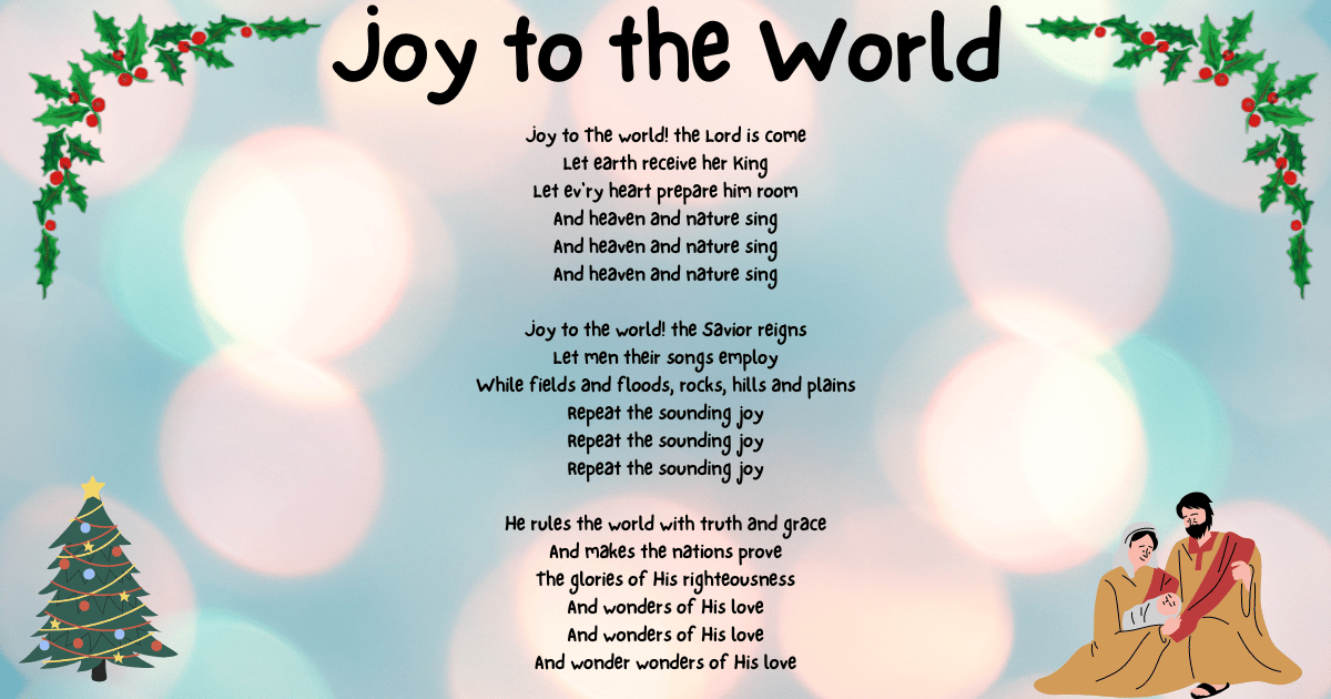 Joy To The World Song Printable Origins And Lyrics 