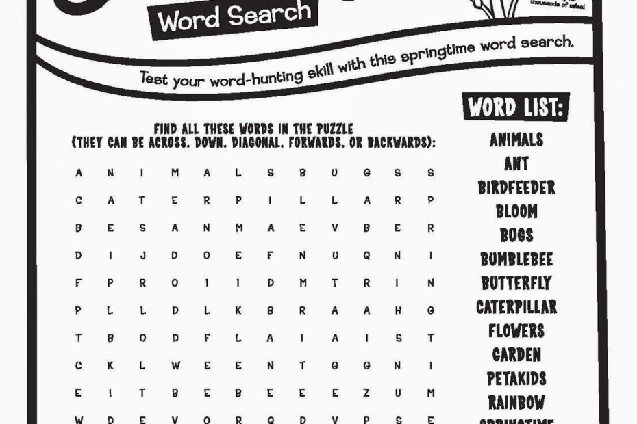 Kids Printable Word Search