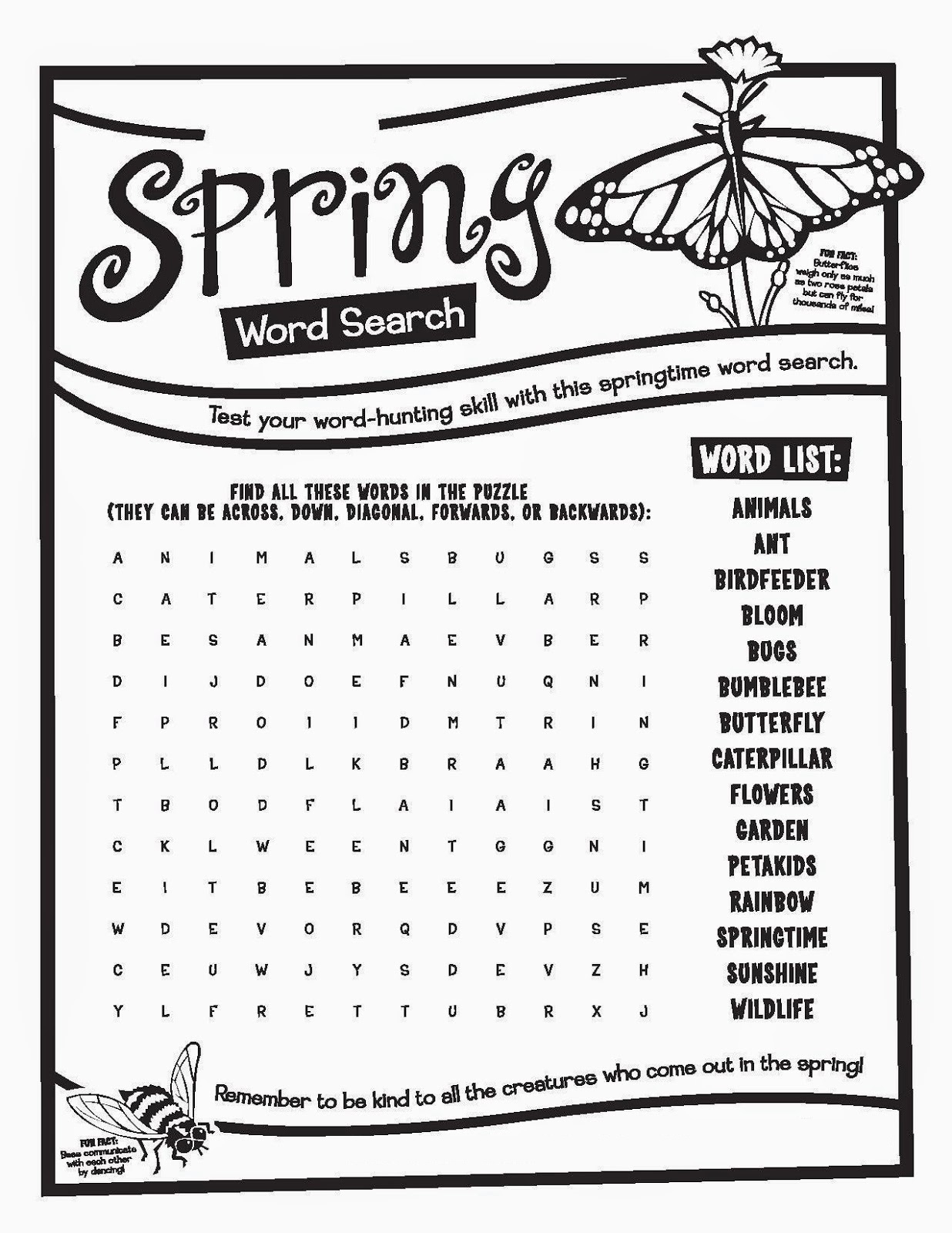 Kids Printable Word Search Kids Printable Word Search
