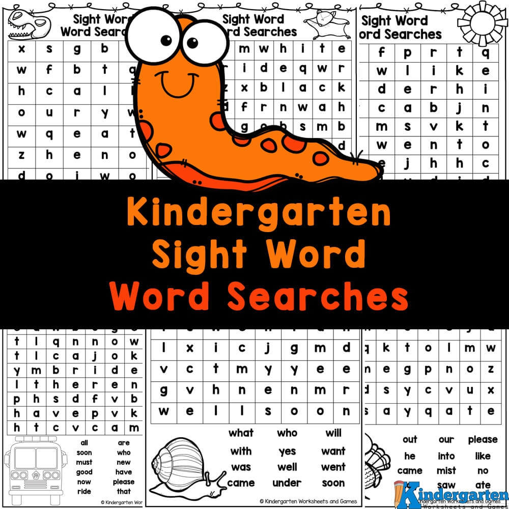 Kindergarten Word Search FREE Sight Words Worksheets Worksheets Library